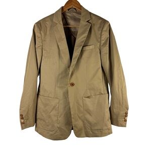Gianni Feraud Mens Organic Buttons Unstructured Sports Blazer Khaki Mens Size 38